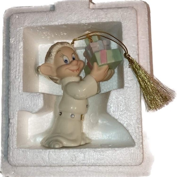 LENOX DOPEY’S HOLIDAY SURPRISE CHRISTMAS ORNAMENT NEW W/ CERT. OF AUTHENTICITY - Picture 2 of 12